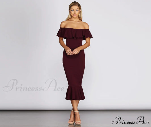 Ready And Ruffled Midi Dress - Lady Occasions