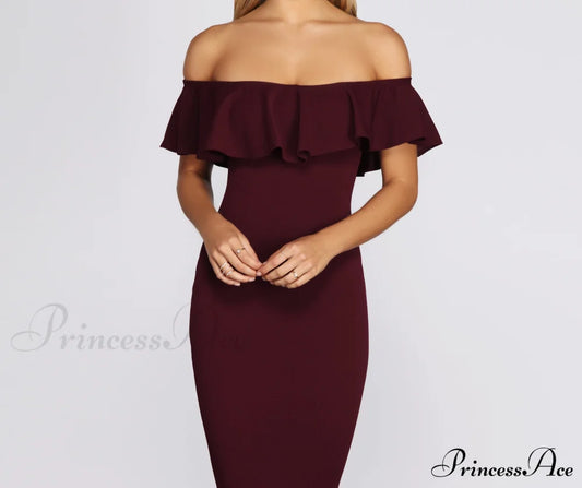 Ready And Stylish Ruffled Midi Dress Dressy Dresses