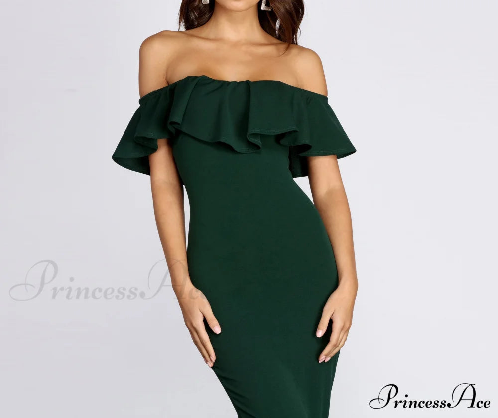 Ready And Stylish Ruffled Midi Dress Dressy Dresses