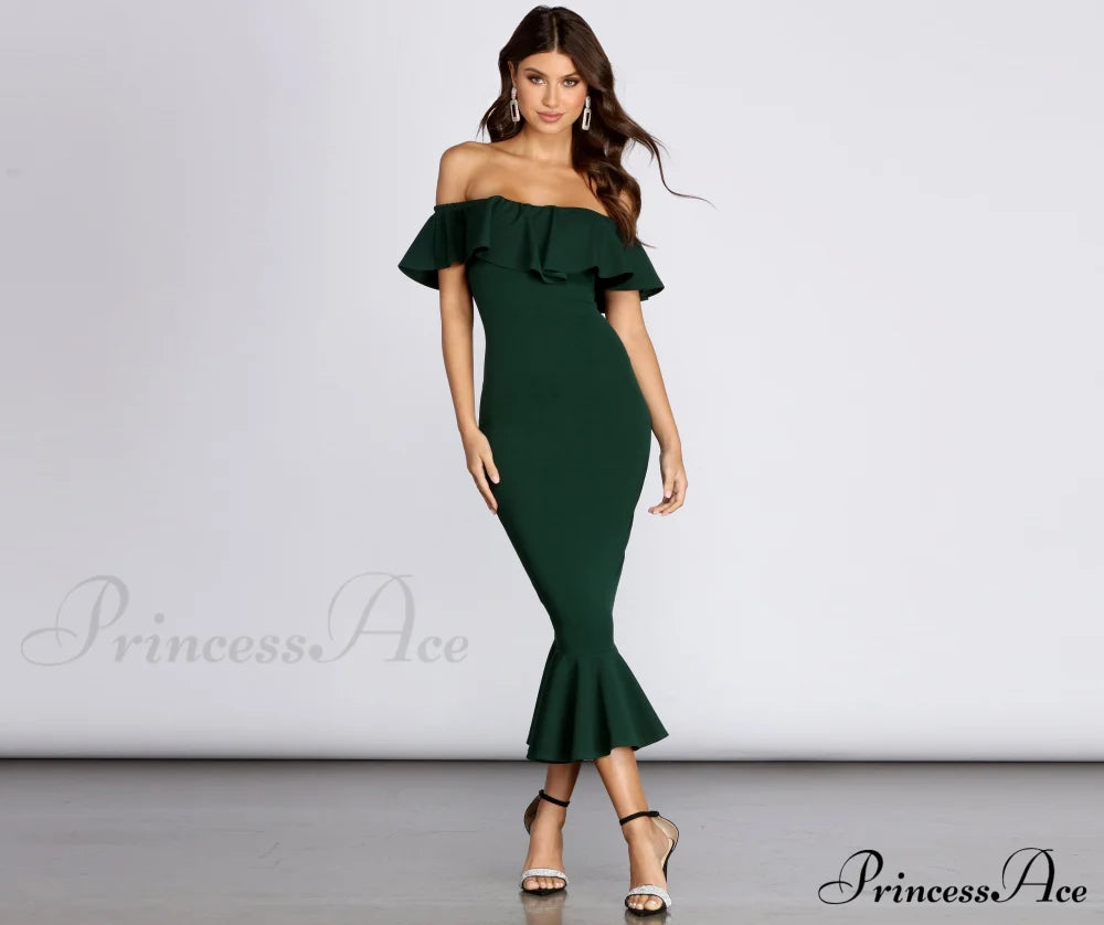 Ready And Ruffled Midi Dress - Lady Occasions