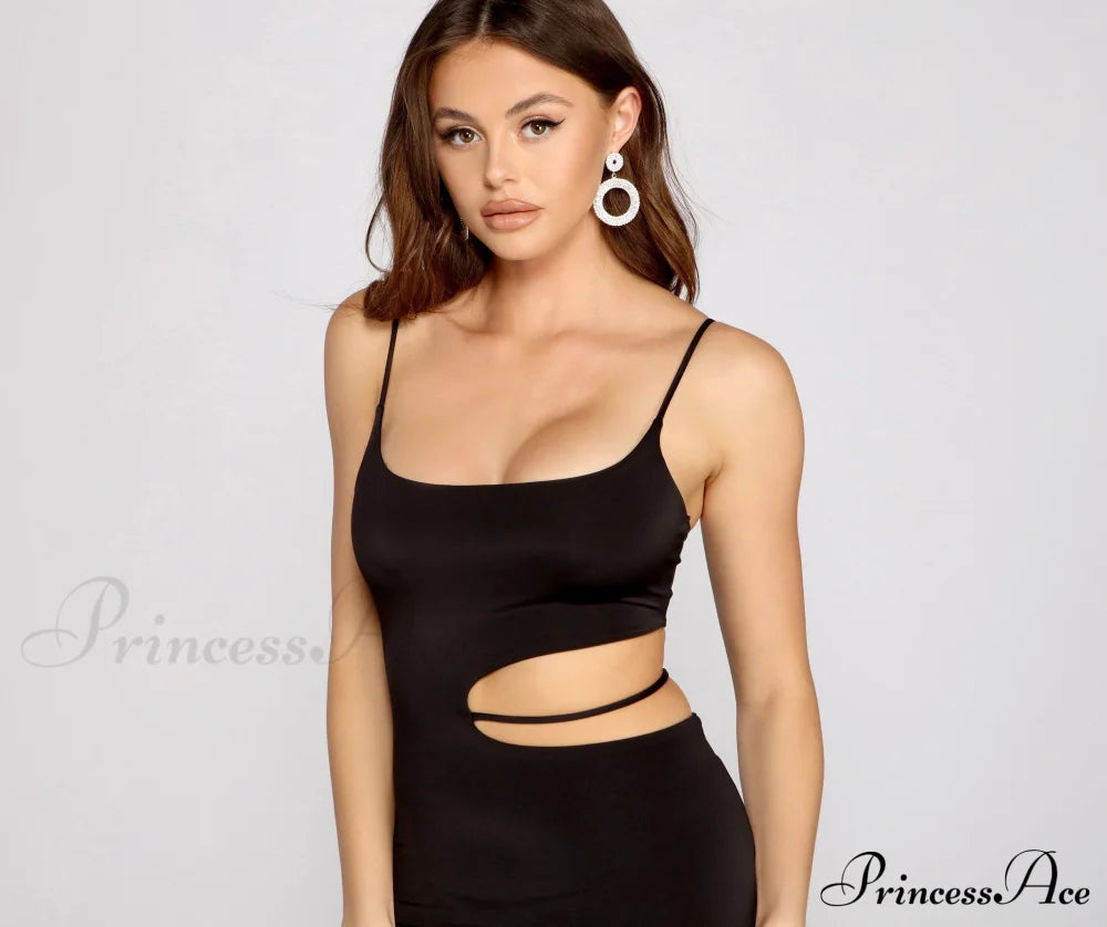 Ready To Stun Charming Cutout Mini Dress Club Dresses