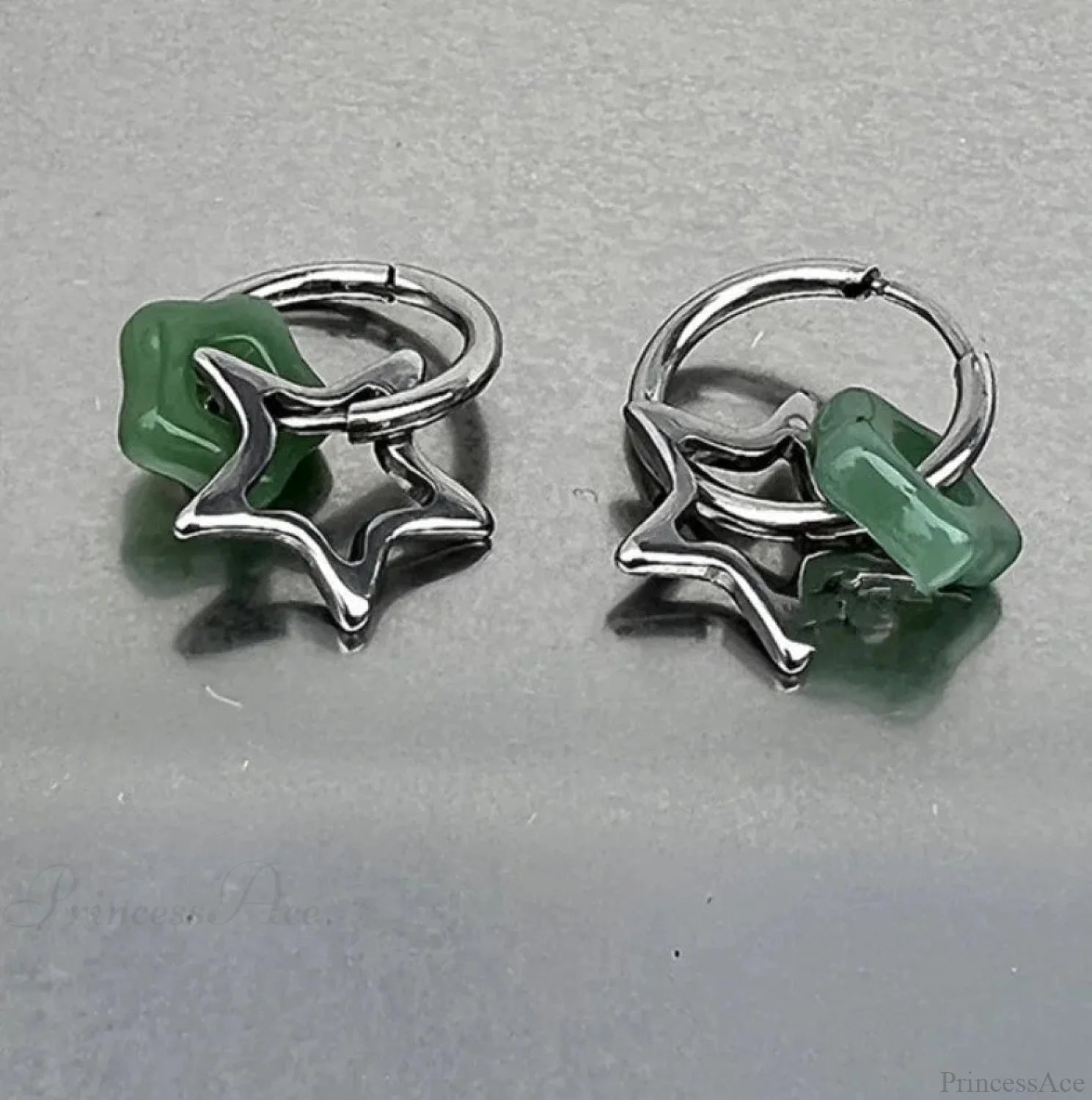 Rebel Celestial Cross Silver Empty Heart Earring color17 / CHINA