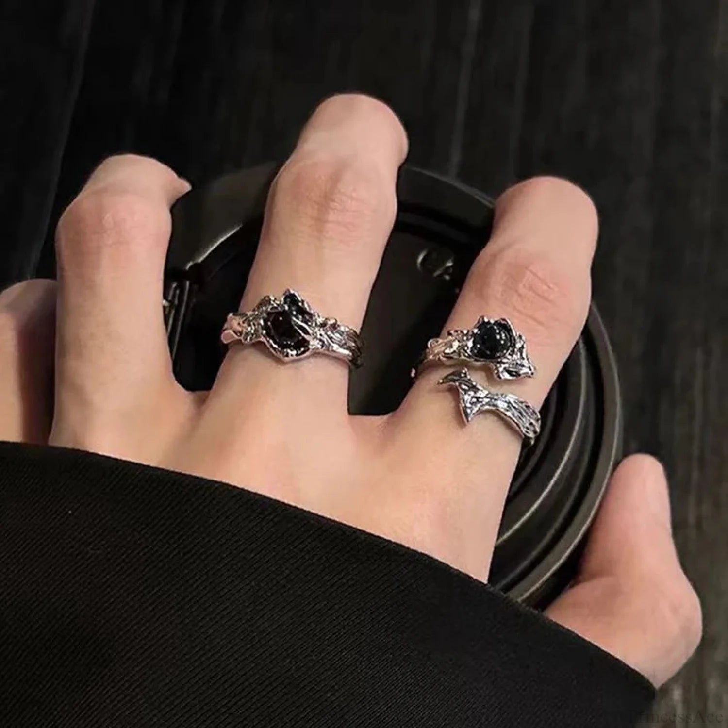 Rebellious Dark Bat Wing Ring