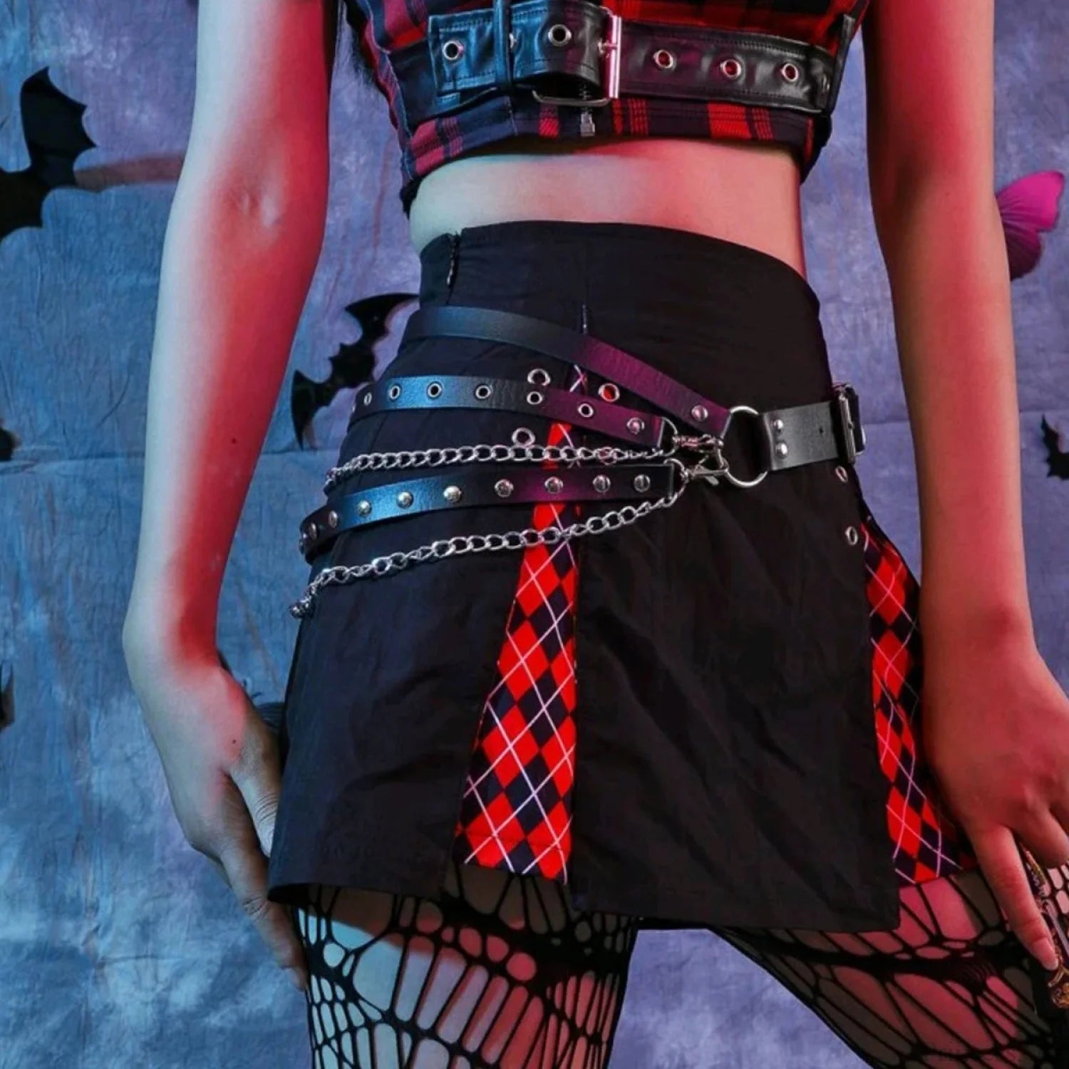 Rebellious Dark Fringe Belt black / 95x2.8cm