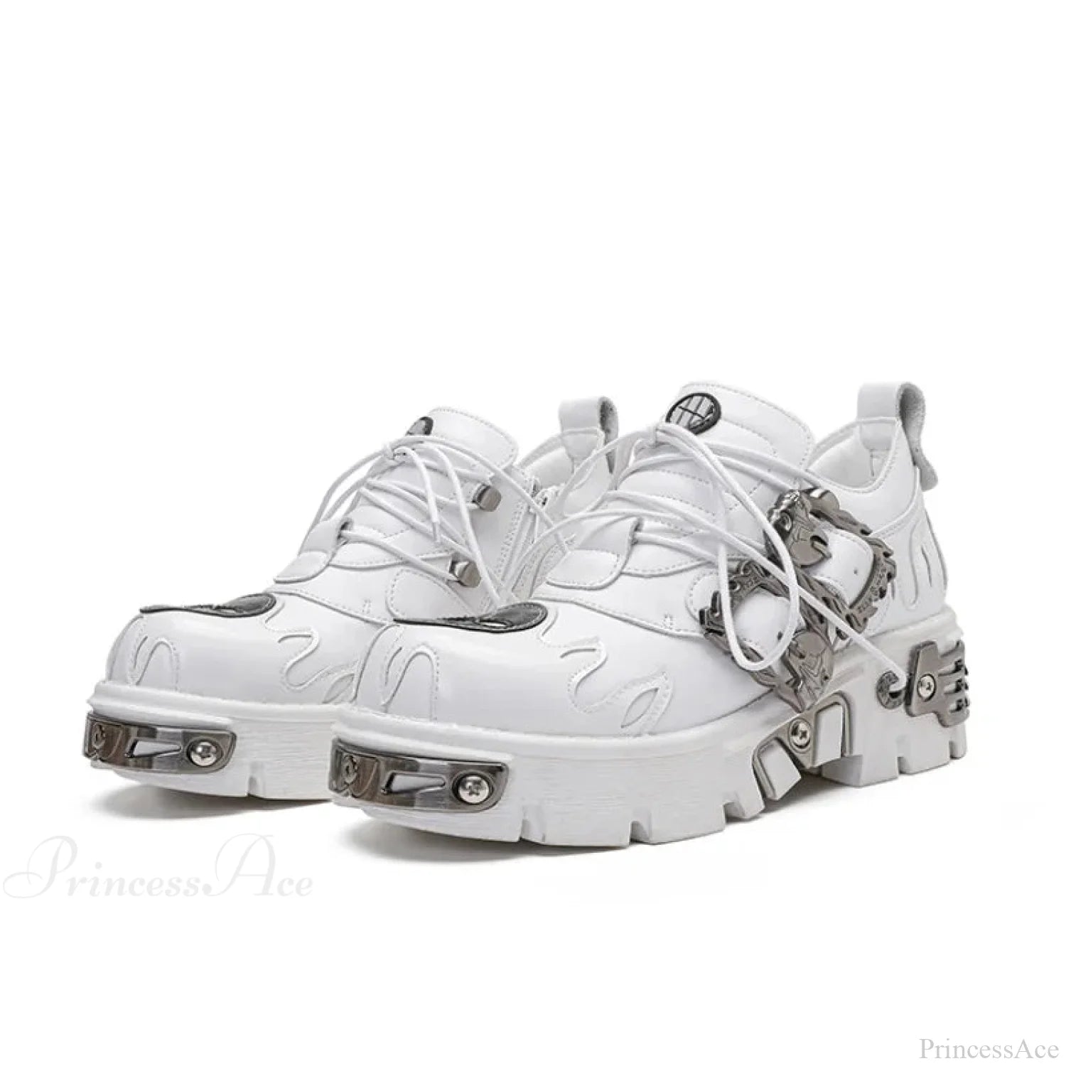 Rebellious Dark Motorcycle Elevated Sneaker white / 35
