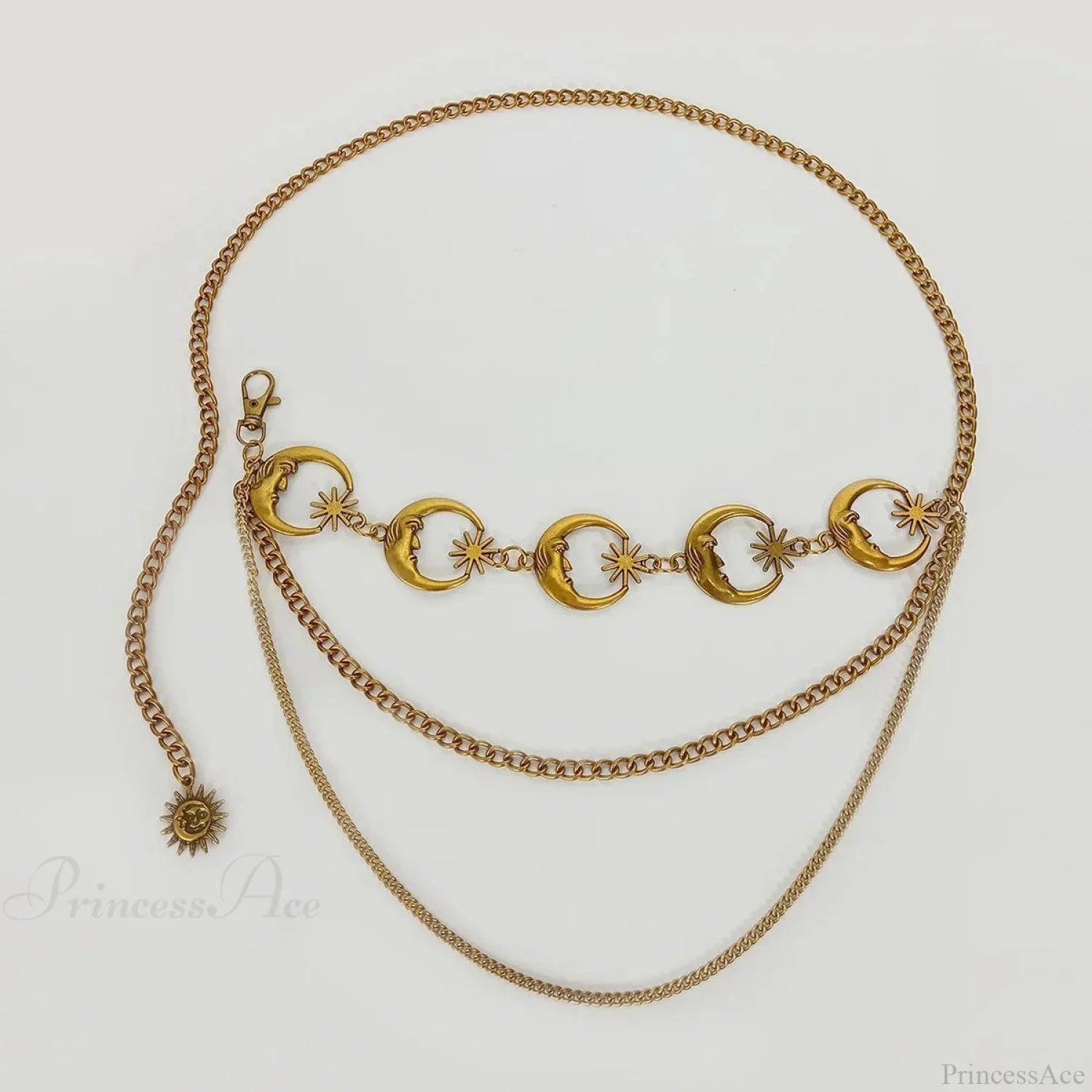 Rebellious Dark Urban Layered Waist Chain Belt moon tassel Vingold