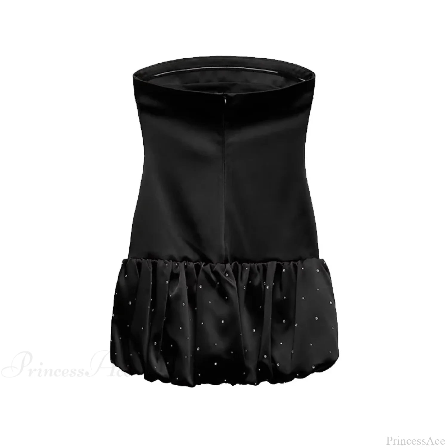 Red Fishbone Bandage 3D Flower Mini Party Dress black 01 / XS