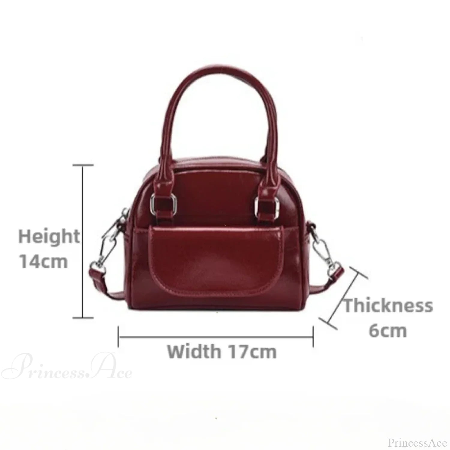 Red Solid PU Leather Underarm Shoulder Bag shoulder-250126