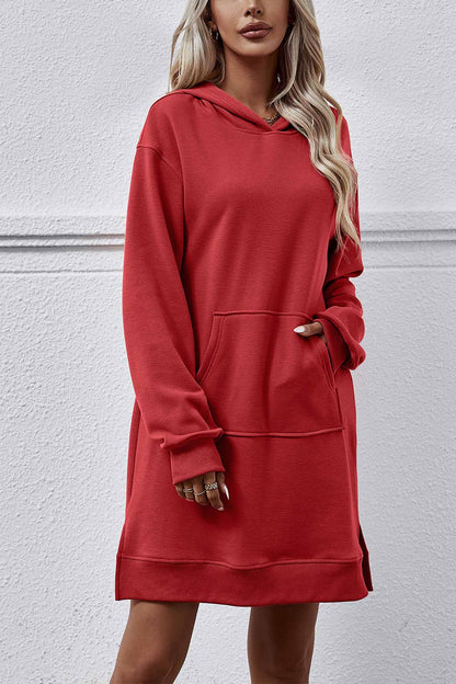 Midi Hoodie Dress with Pocket Slit