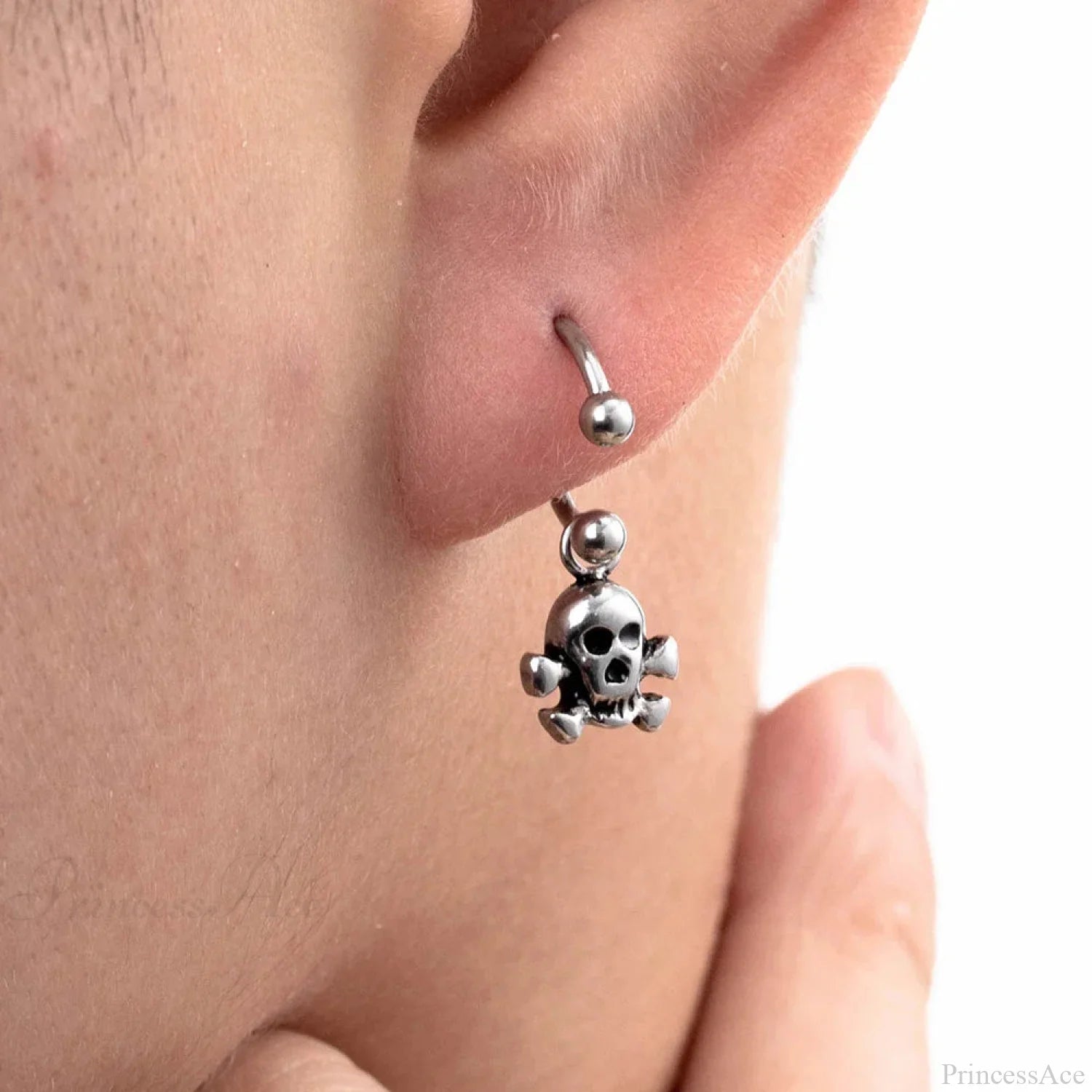 Reptile Fastener Non-Puncturing Rebel Ear Band Earring silver
