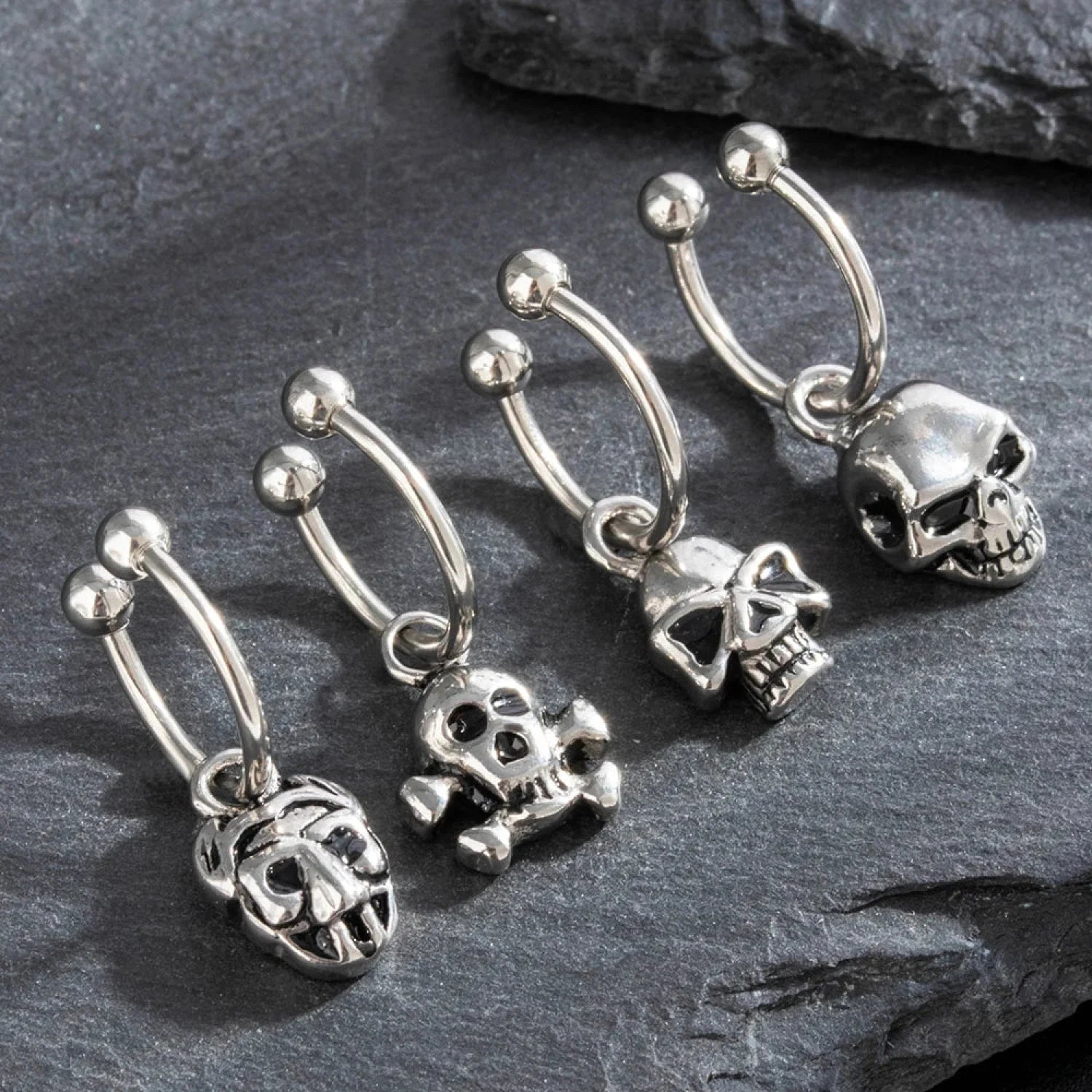 Reptile Fastener Non-Puncturing Rebel Ear Band Earring silver
