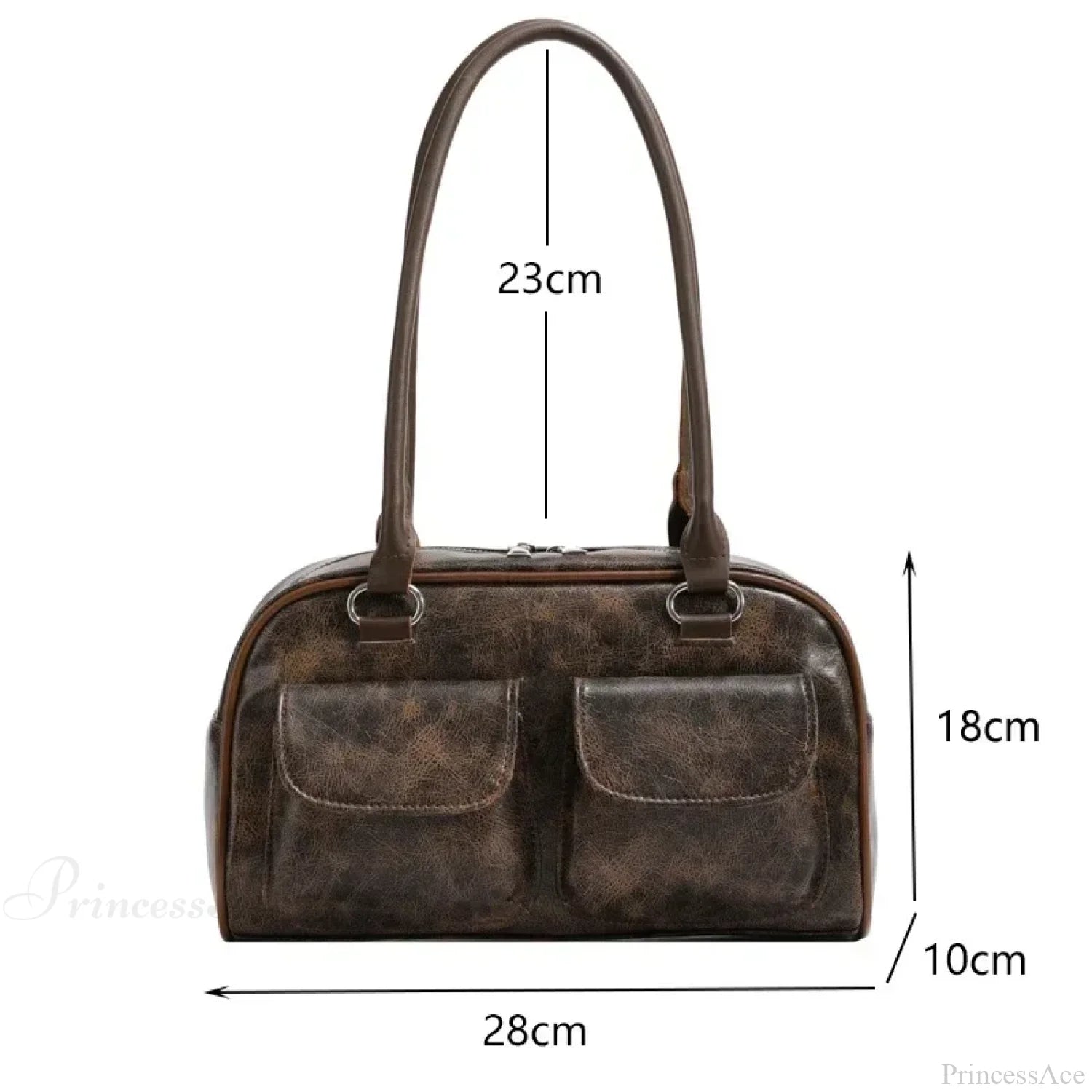 Retro Double Pockets Small Shoulder Bag shoulder-250126