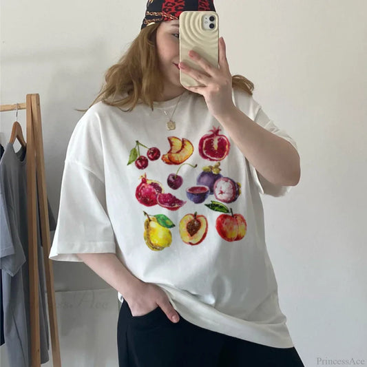 Retro Fruit Cottagecore Vegan T-shirt WHITE / S t-shirt-250223