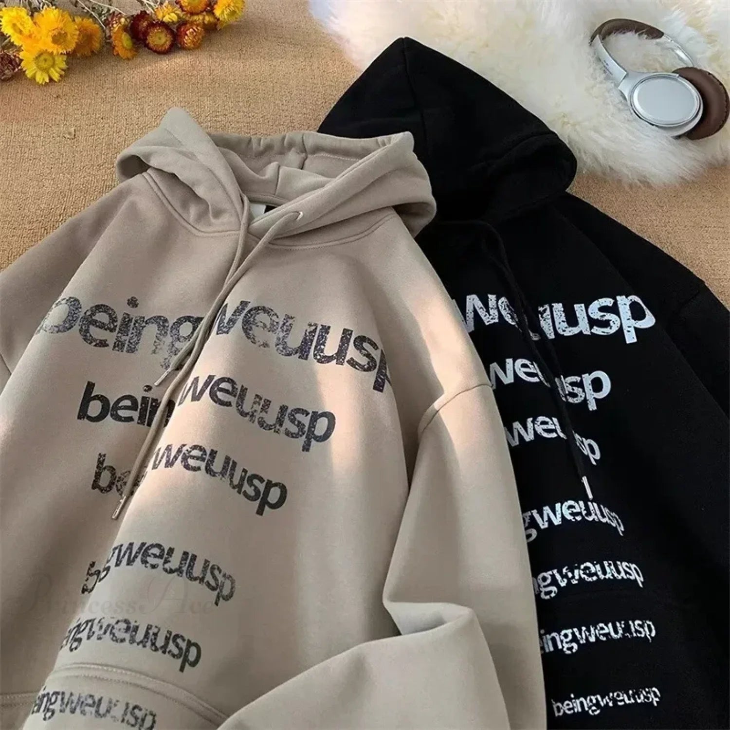 Retro Harajuku Letter Design Oversized Hoodie