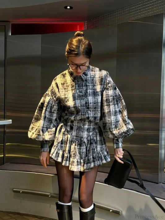 Retro Lapel Loose Bishop Sleeve Blouse blouse-250223