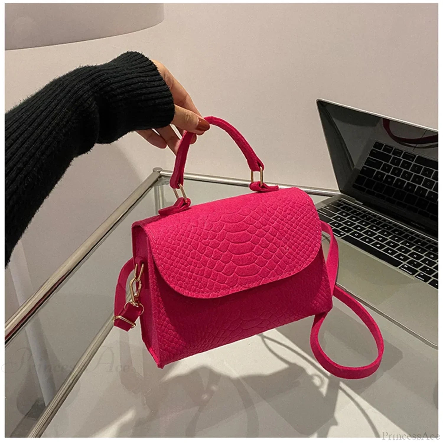 Retro Luxury Square Designer Crossbody Pink crossbody-250126