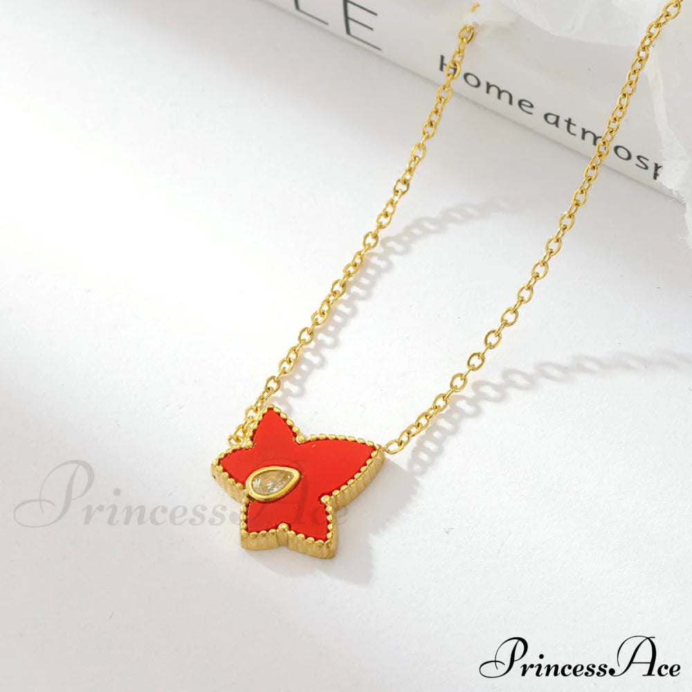 Retro Personalized Pentagonal Heart Clavicle Necklace