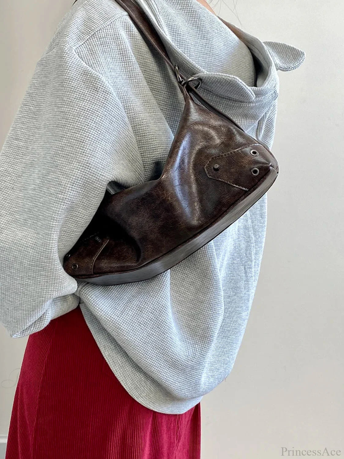 Retro PU Leather Y2K Shoulder Bag shoulder-250126