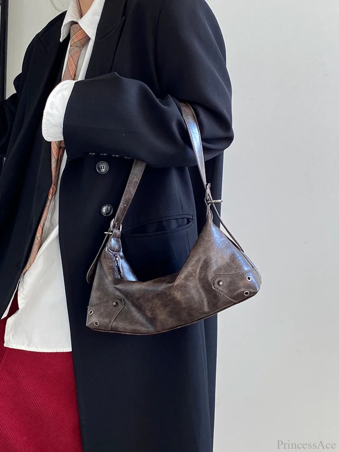 Retro PU Leather Y2K Shoulder Bag shoulder-250126