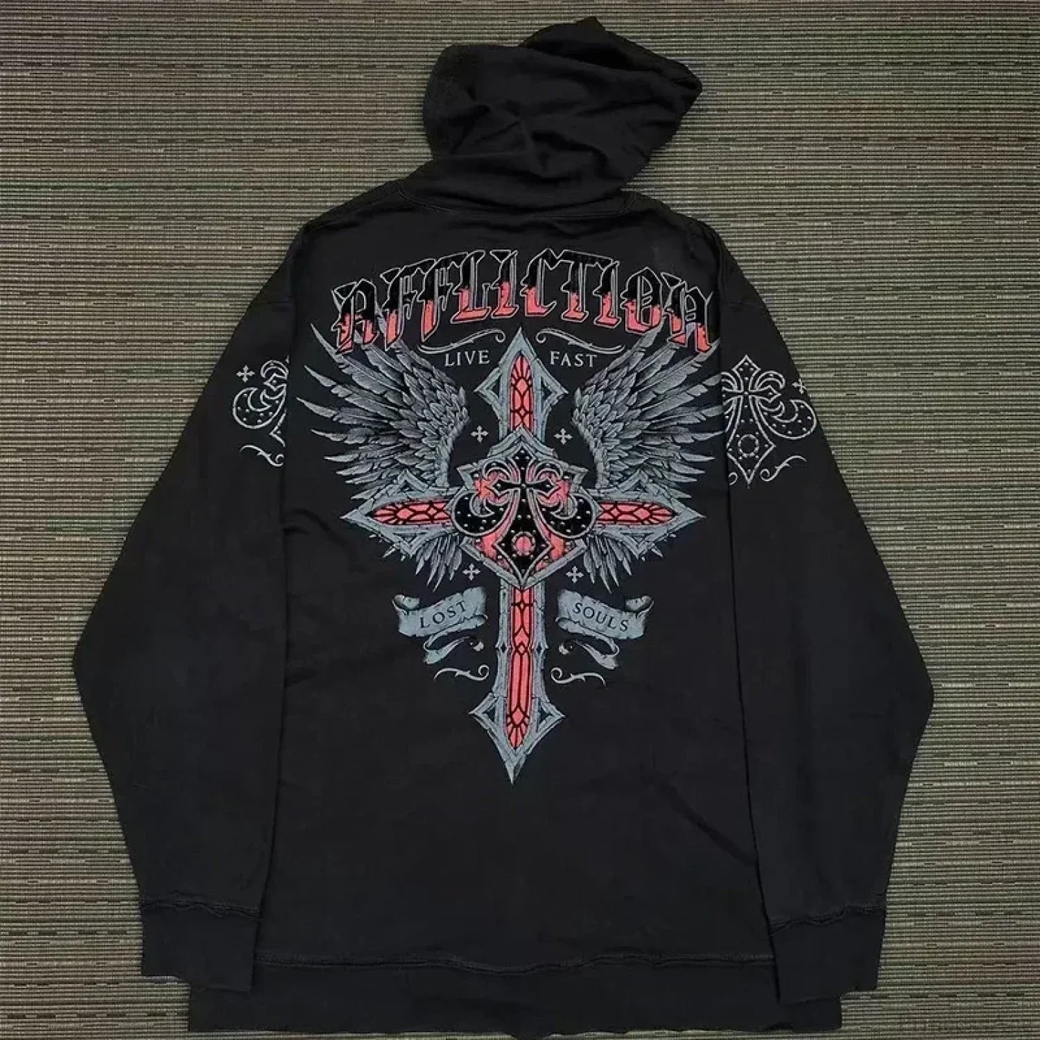 Retro Punk Fall Hoodie black 12 / S