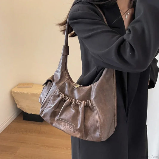 Retro Winter Leather Underarm Shoulder Bag shoulder-250126