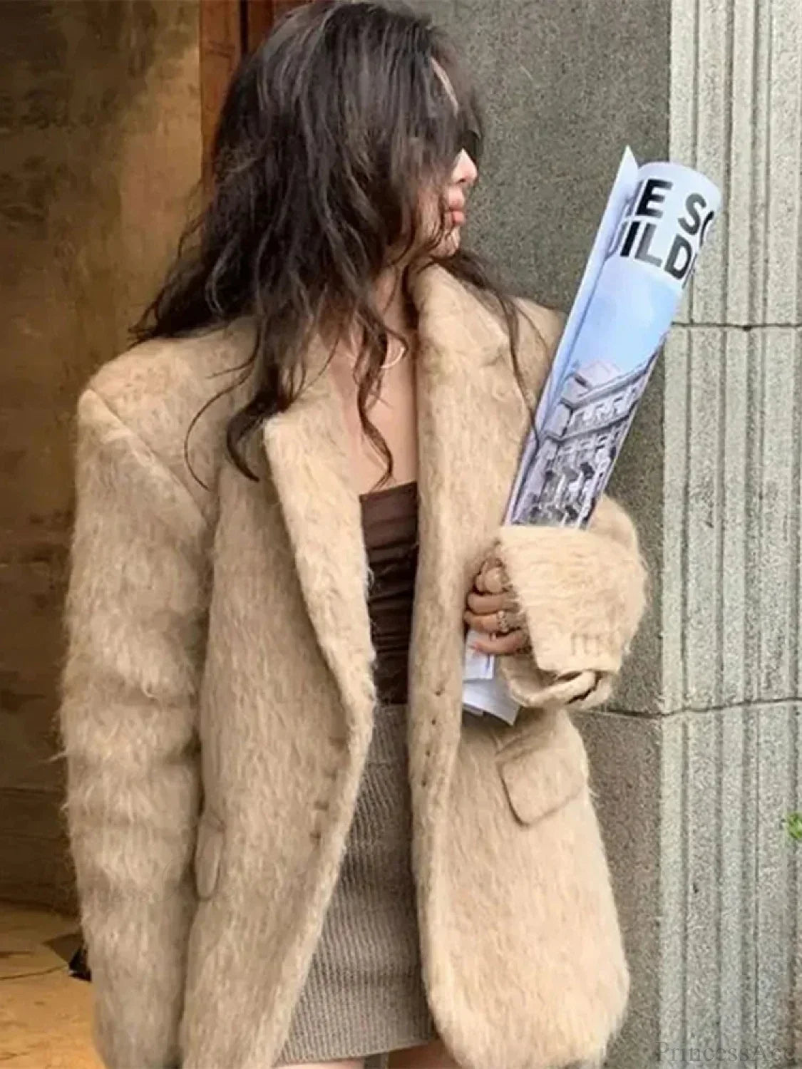 Retro Wool Button Turn-Down Overcoat