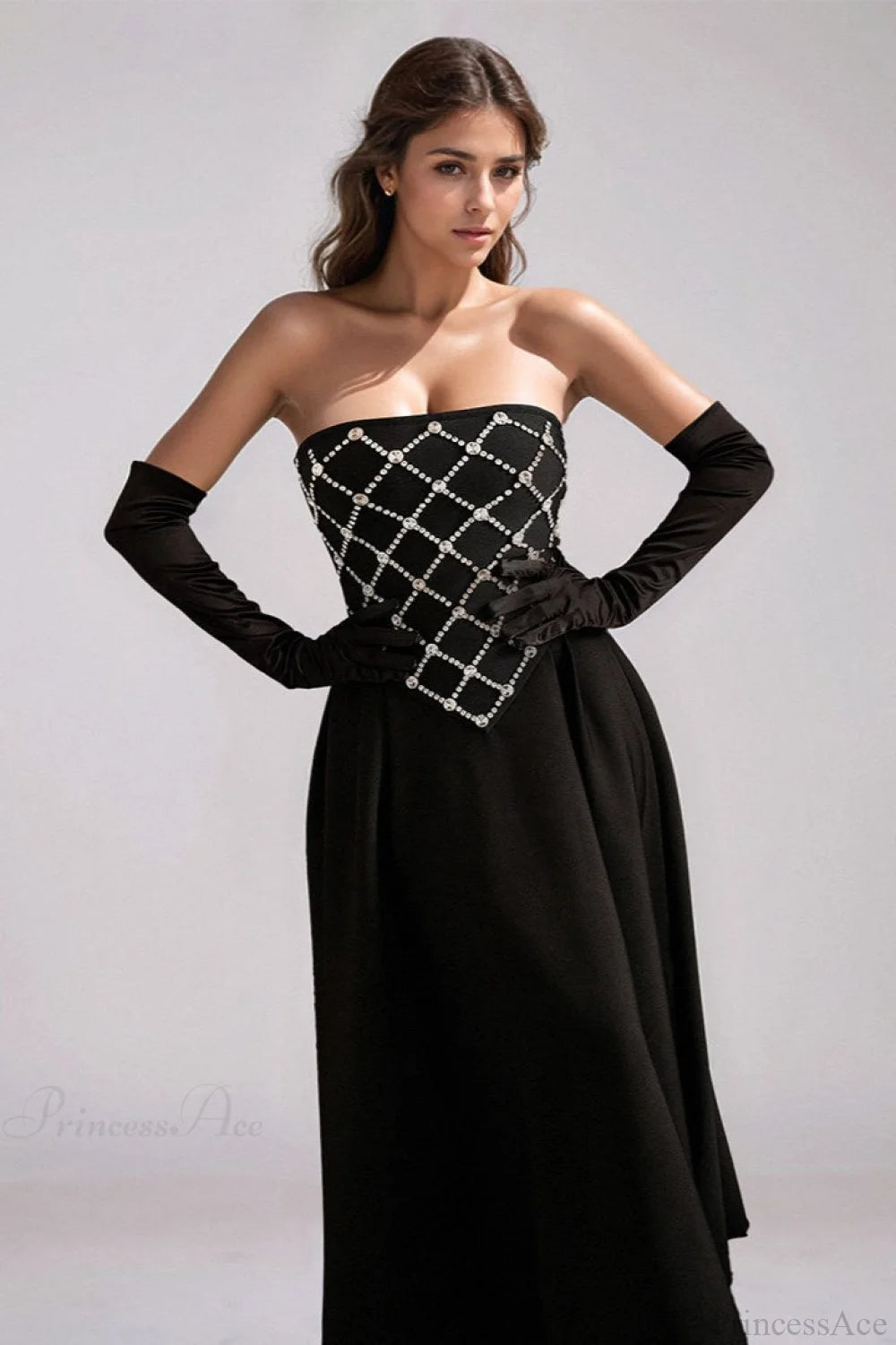 Rhinestone Beaded Off-the-Shoulder Fitted Bodycon Wedding Dress