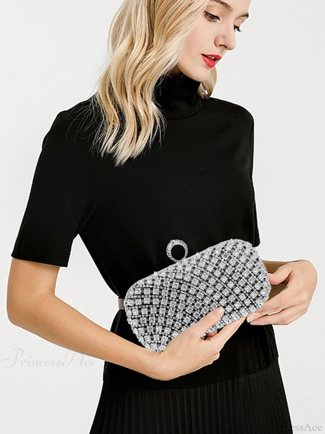 Rhinestone Square Purse Designer Shoulder Bag Evening Bag clutchbag-250126