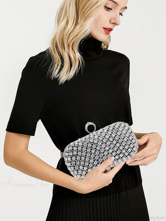 Rhinestone Square Purse Designer Shoulder Bag Evening Bag clutchbag-250126