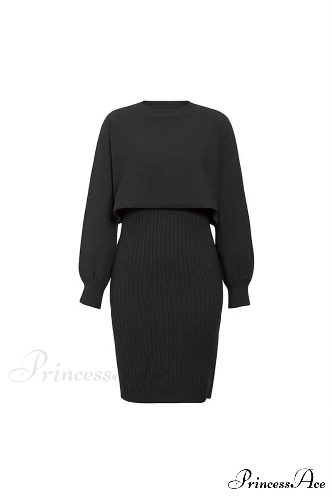 Ribbed Matching Set Black / One Size Dress Sets