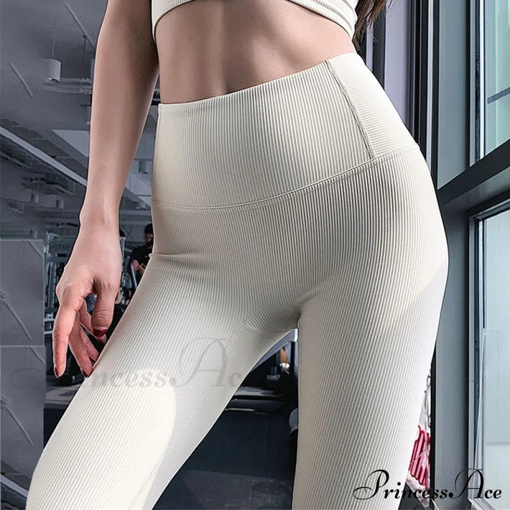 Ribbed Yoga Pants Seamless Sports Leggings