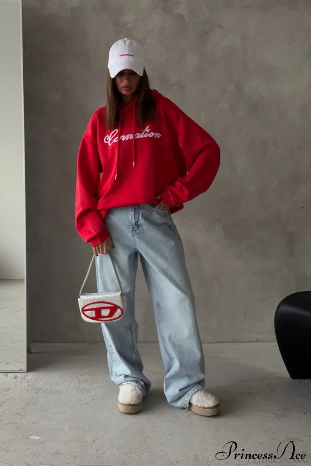 Ripped Vintage Straight Wide-Leg Ankle-Length Jeans