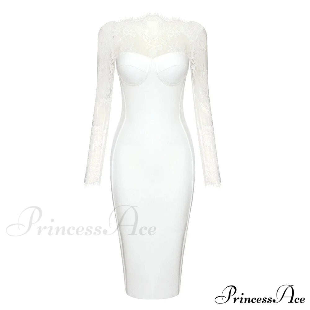 Rosemary Elegant Midi Dress White / Xs