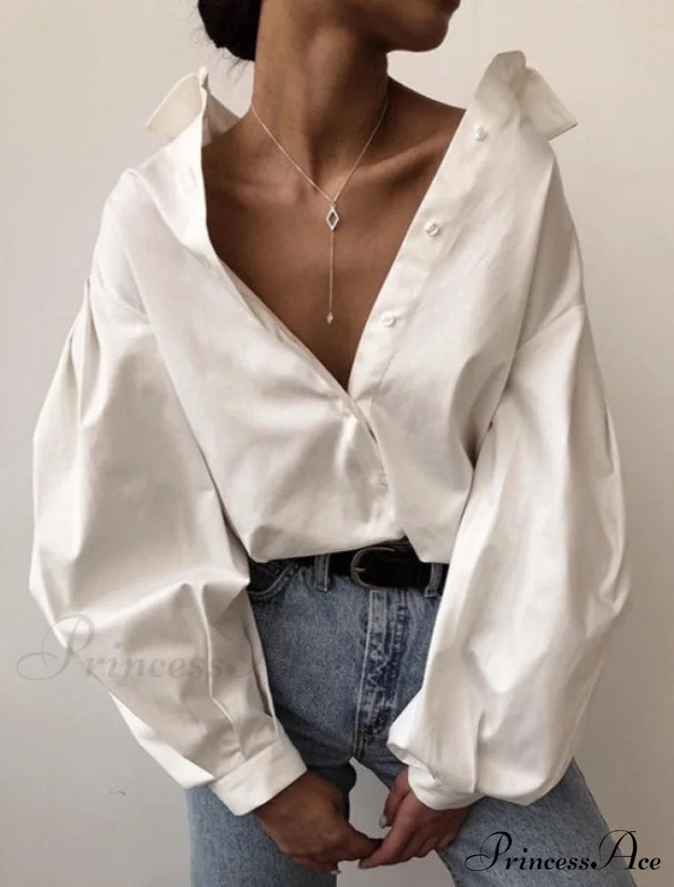 Rossa Shirt S / White Tops & Blouses