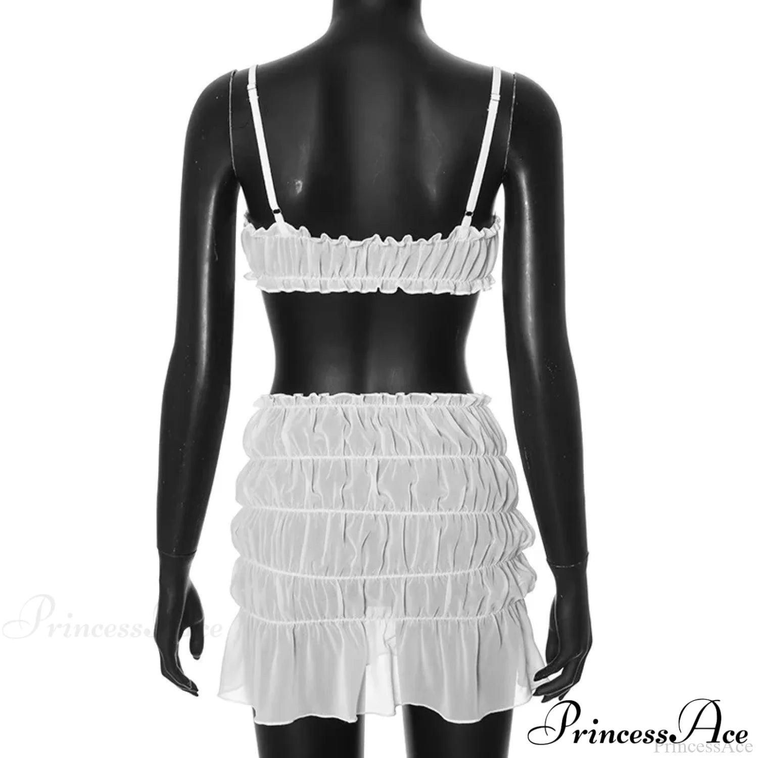 Ruched Bralette And Charming Mini Skirt Set
