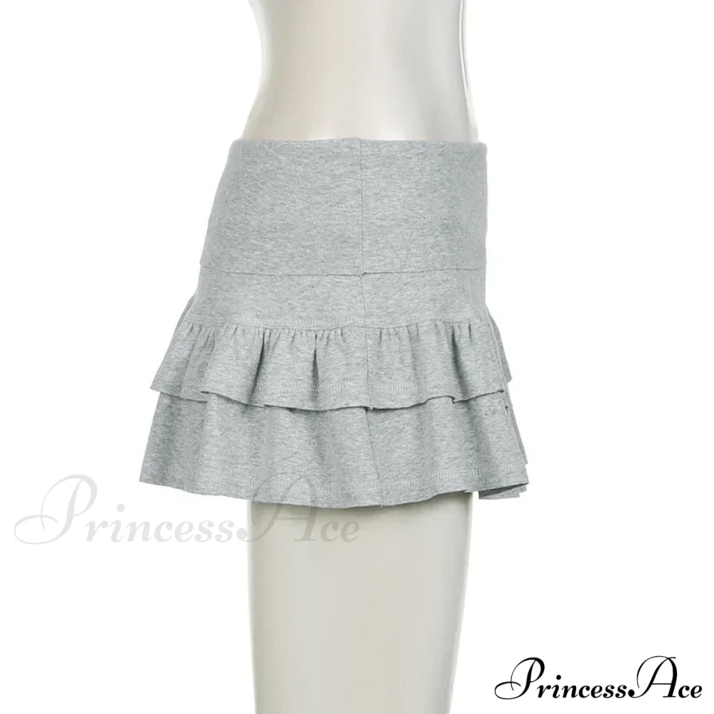 Ruffle Tiered Stylish Micro Mini Skirt Skirts With Safety Pants