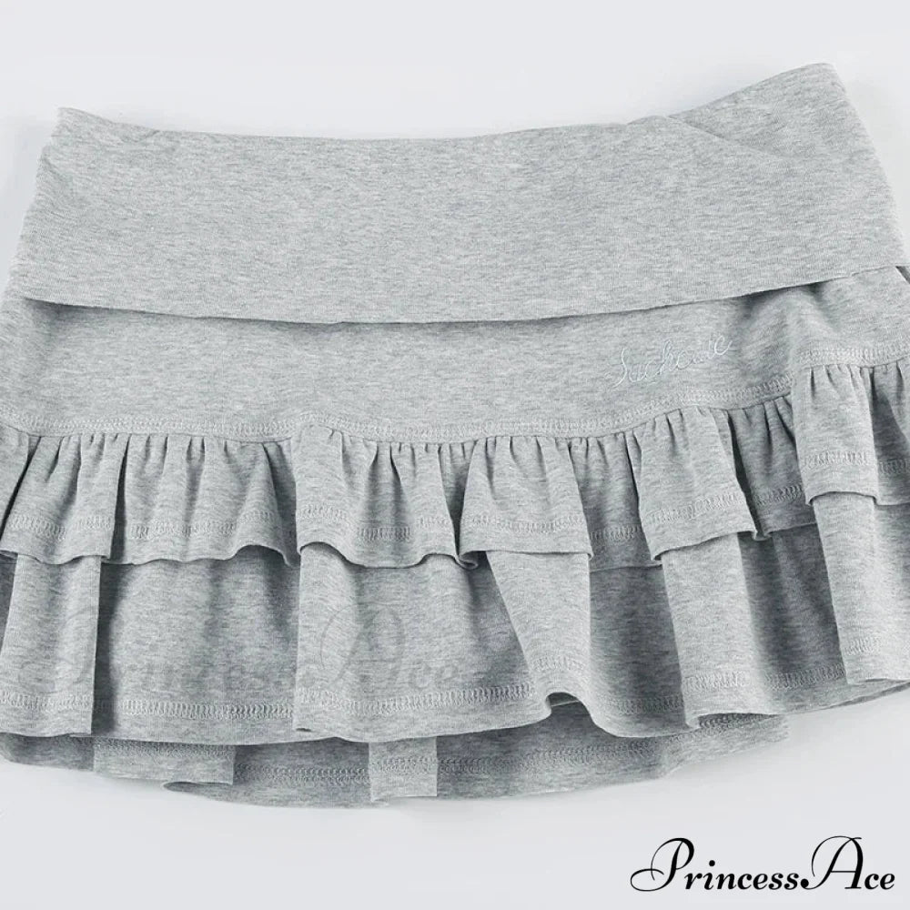 Ruffle Tiered Stylish Micro Mini Skirt Skirts With Safety Pants