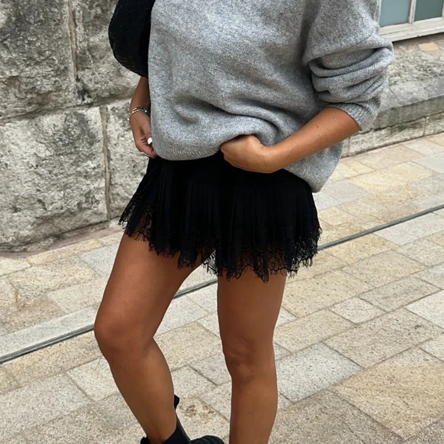 Ruffled Hem Layered Micro Skirt skirts-250223