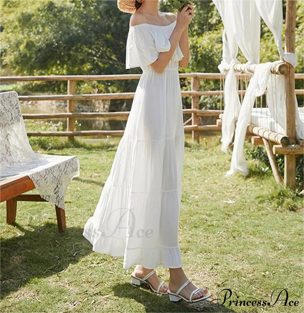 Ruffled Romance Off Charming The Shoulder Maxi Dress Casual Dresses