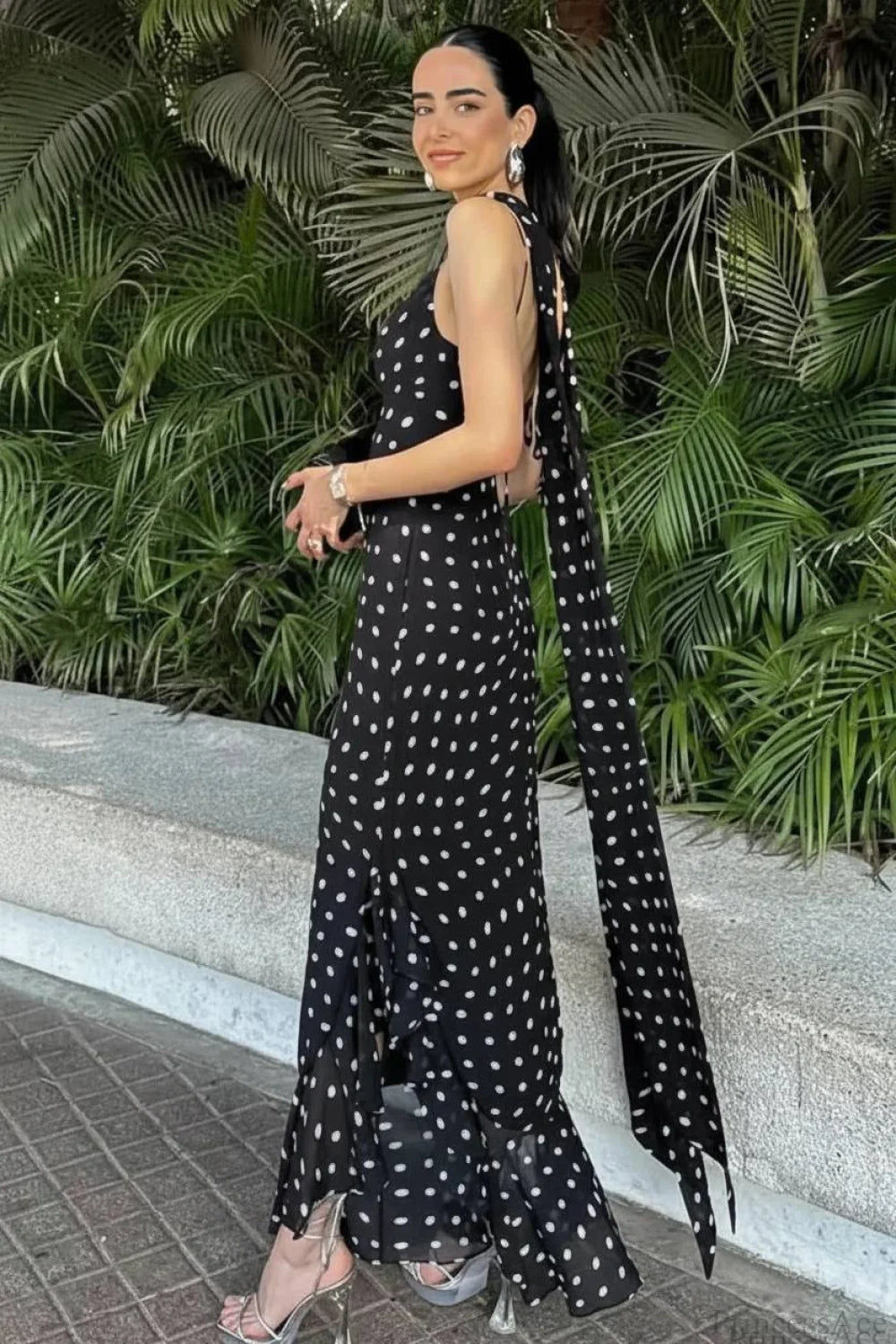 Ruffled Spaghetti Strap Maxi Dress