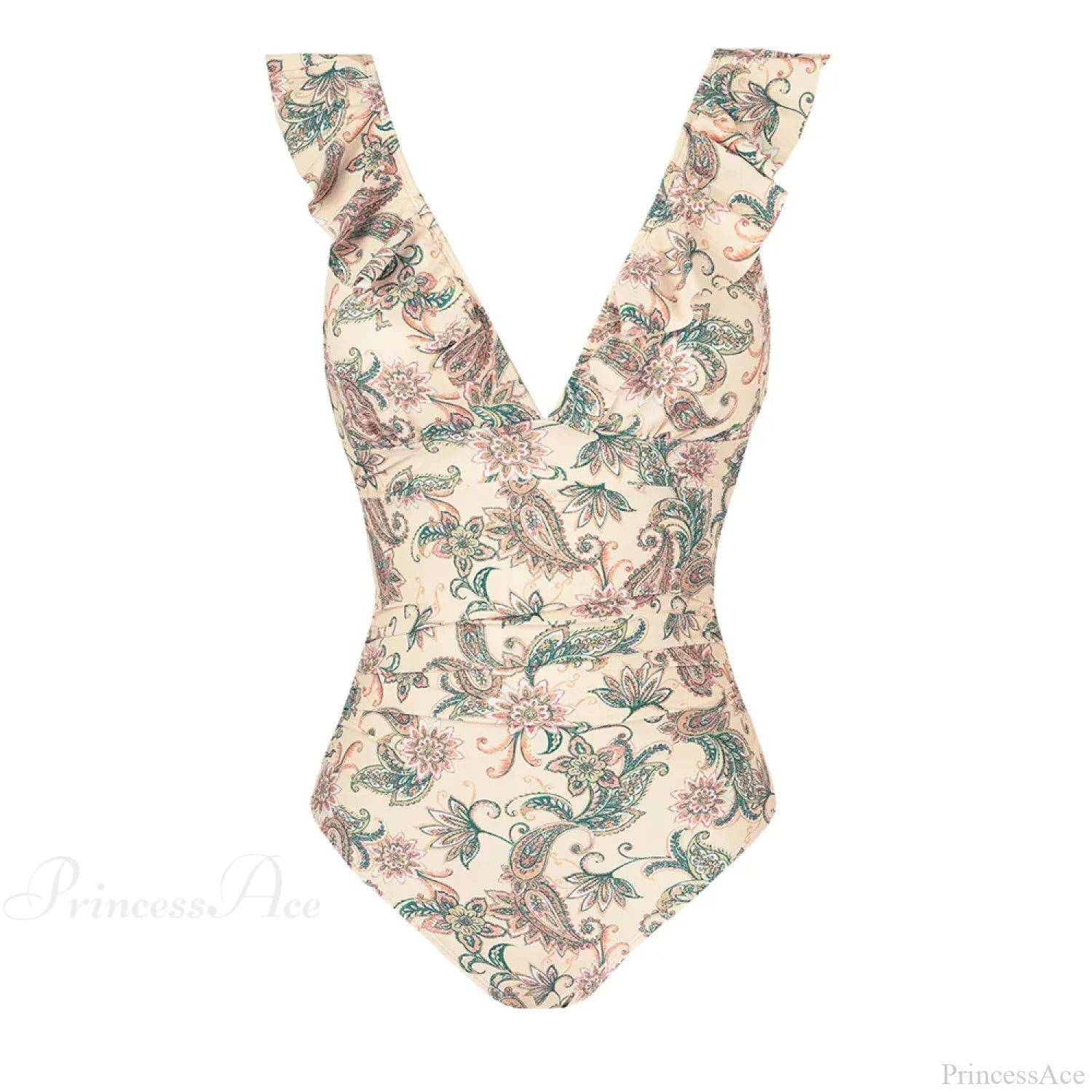 Ruffled Tie Back Floral One Piece Set color2 / XS