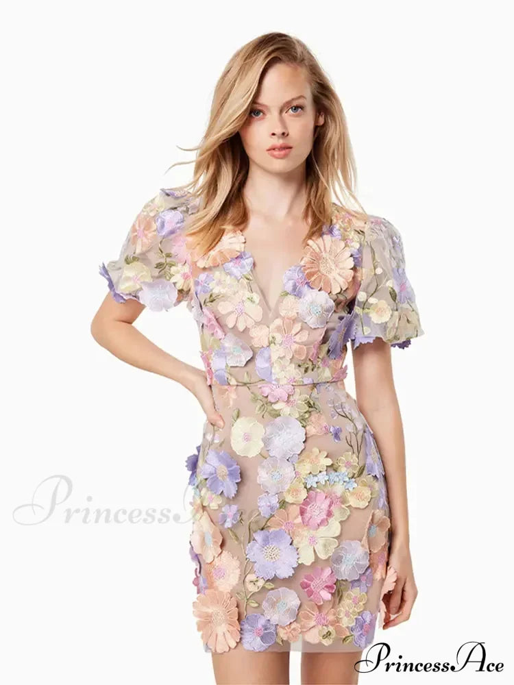 Ruffles Colorful Sling Mini Dress Purple / S