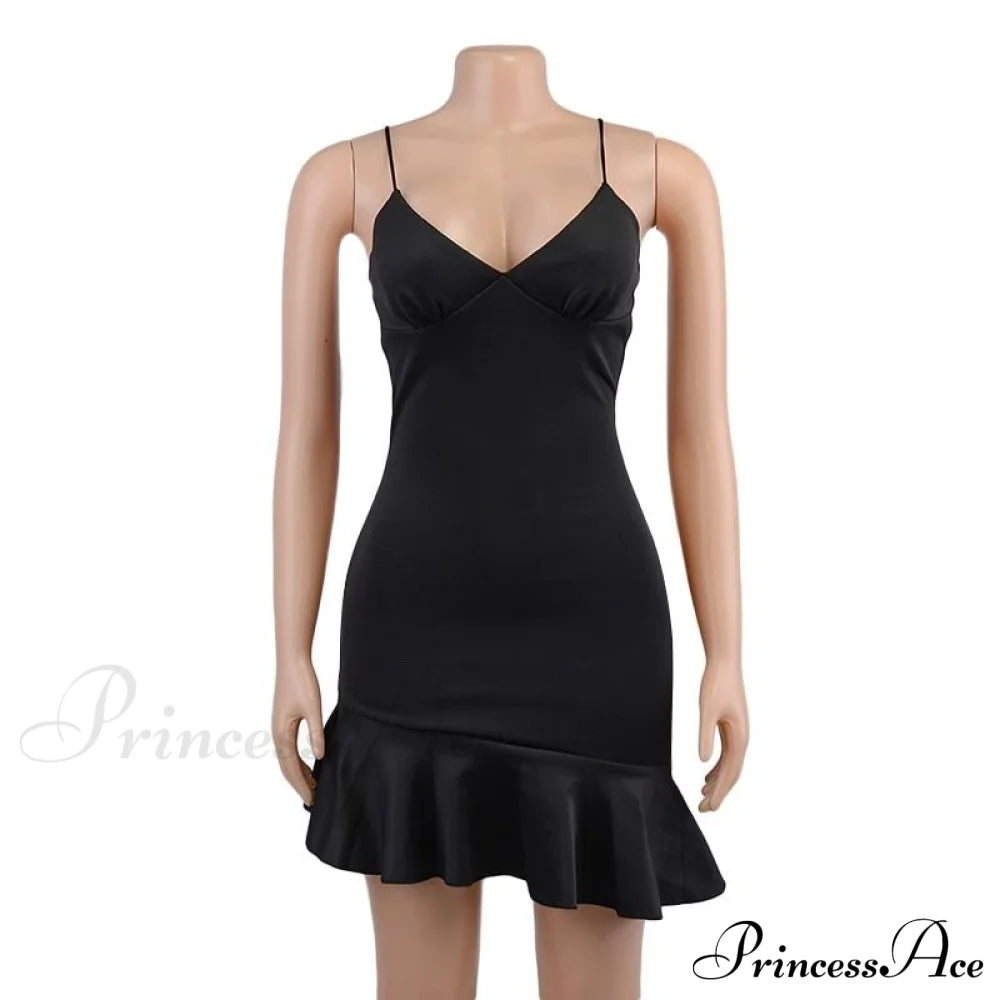 Ruffles Straps Stylish Mini Dress Dress
