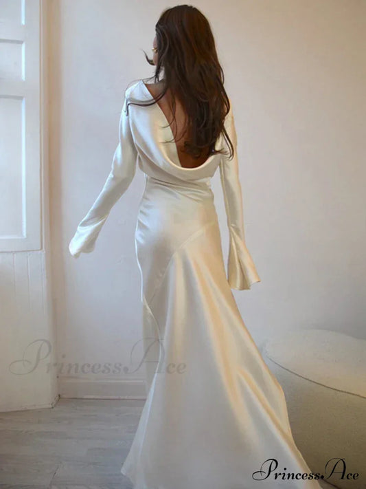 Satin Backless Maxi Dress