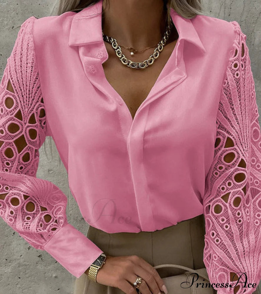 Satin Blouse Pink / Xxs Tops & Blouses