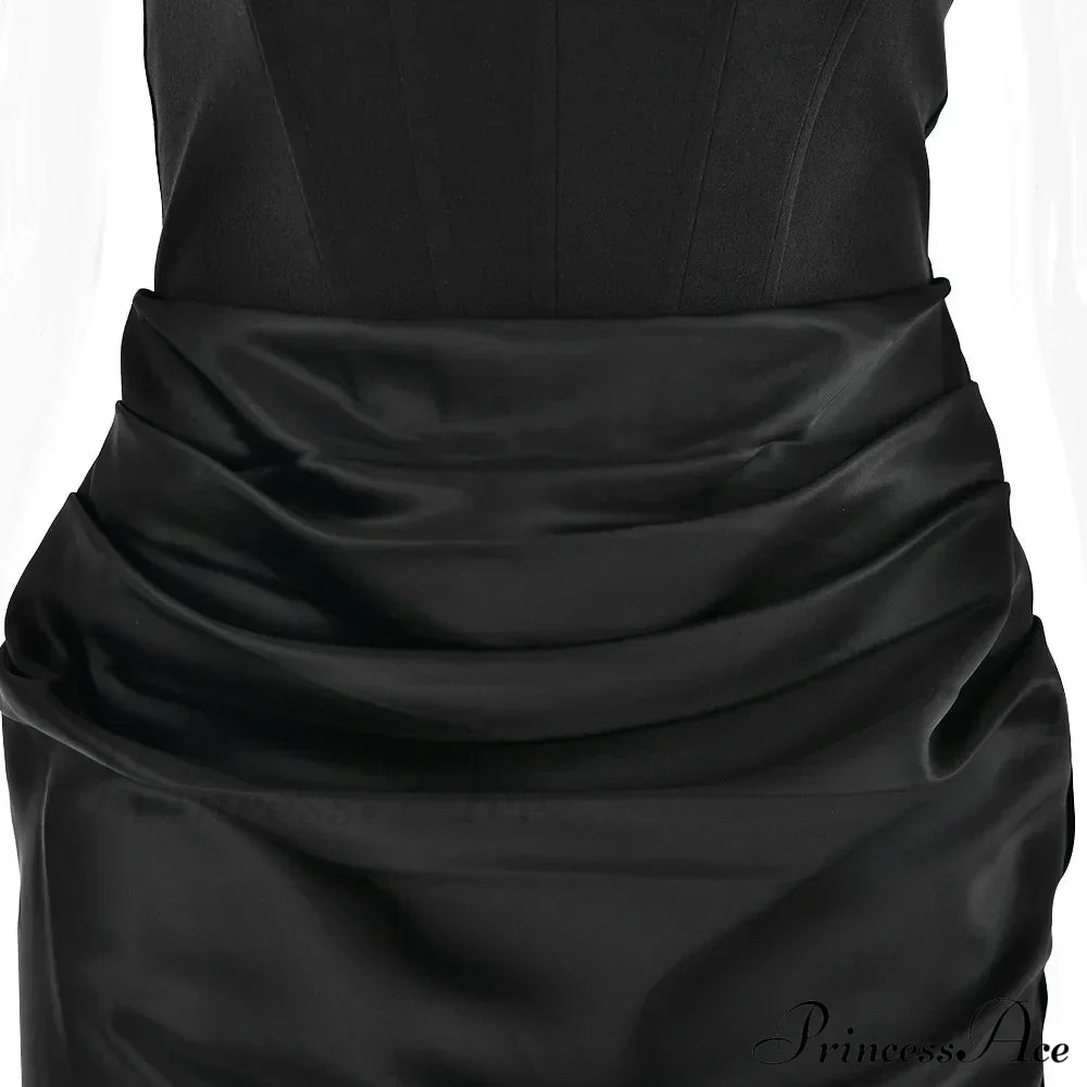 Satin Corset Stylish Maxi Dress Solid Long