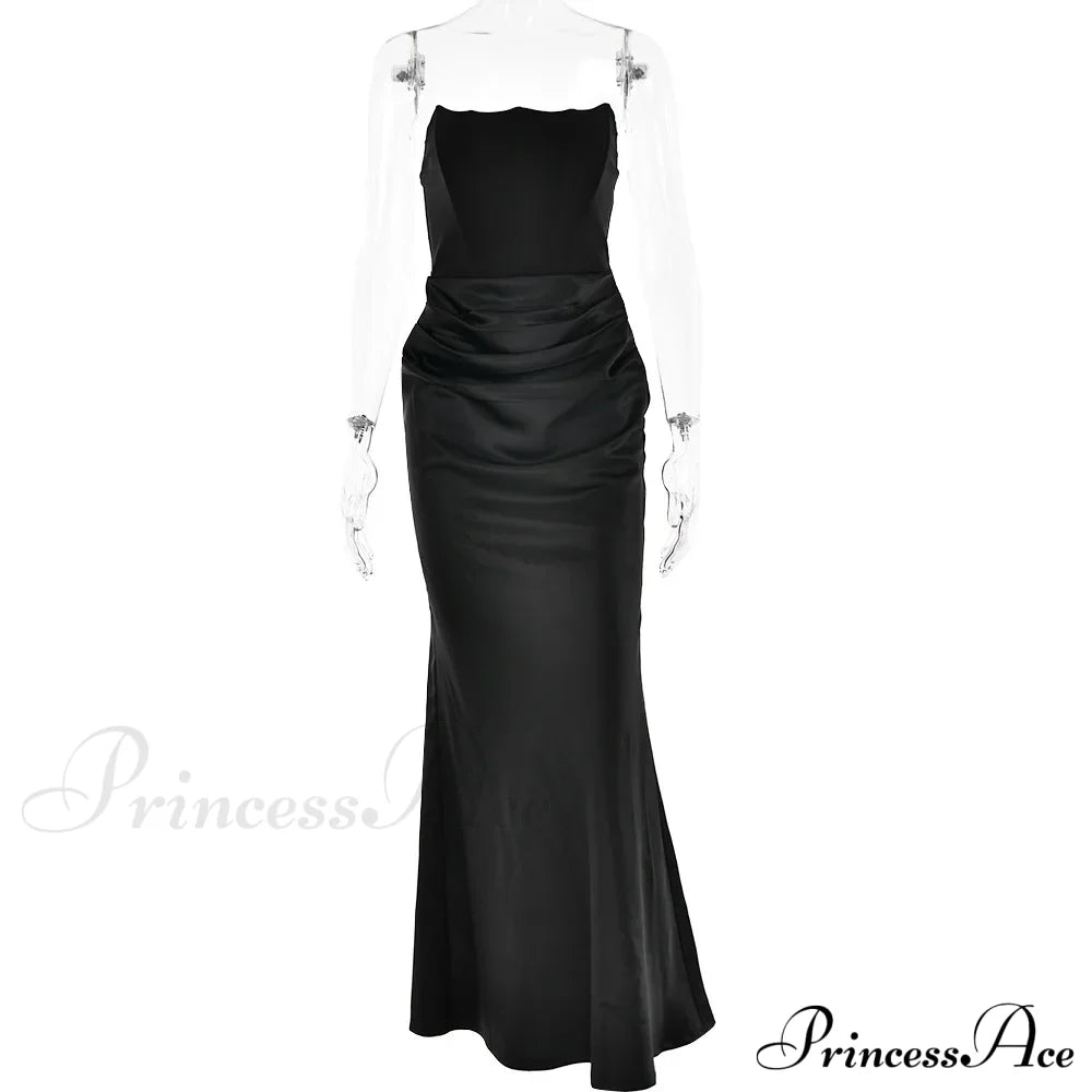 Satin Corset Stylish Maxi Dress Solid Long