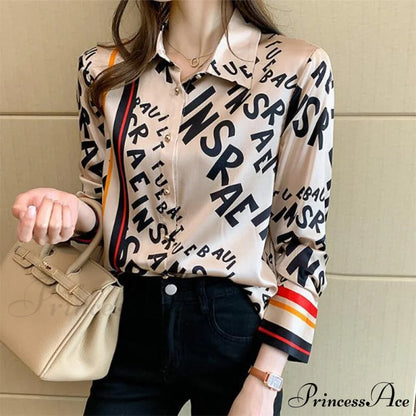 Satin Elegant Fashion Printing Shirt