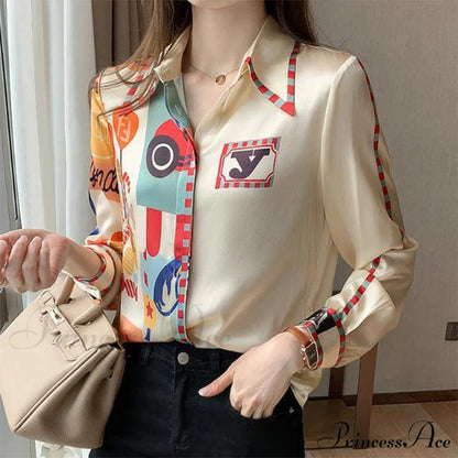 Satin Elegant Fashion Printing Shirt