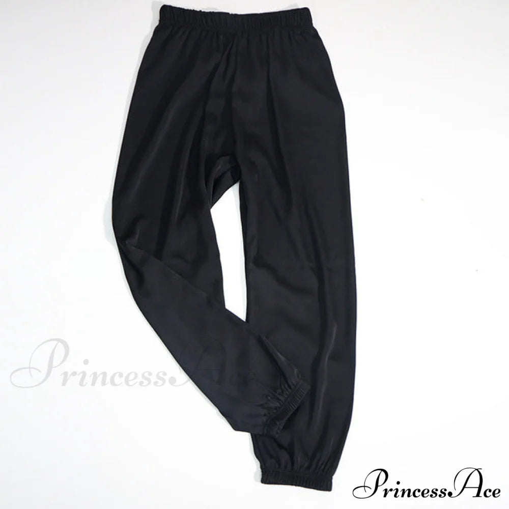 Satin Harem Pants Black / One Size